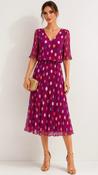 A3167 Magenta Dotty Loose Top Dress