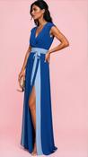 A3136 Farah Royal Contrast Maxi Dress image