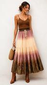 A3163 Tie Dye Effect Cotton Skirt