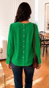 A3187 Green Button Back Top