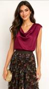 A3235 Suzy Burgundy Cowl Neck Top image