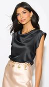 A3245 Suzy Black Cowl Neck Top image