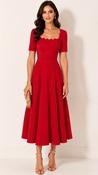 A3246 8th Sign Livia Red Scalloped Dress image