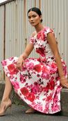 2-A3063 Sueann Floral Bardot Flare Dress image