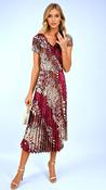 A2575 Teagan Burgundy Print Loose Top Dress image