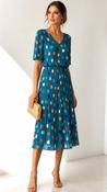 A3183 Teal Dotty Loose Top Dress