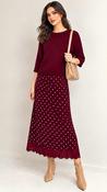 A3222 Burgundy Top &amp; Skirt Set image