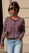 A3191 Penny Brown/Pink Stripe Motif Cardi