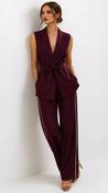 A3166 Plum Waistcoat &amp; Trouser Set