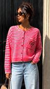 A3180 Penny Red Stripe Motif Cardi