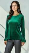4-A2673 Donna Green Velvet Diamante Top