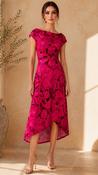 A3150 Pink Abstract Asymmetrical Dress image