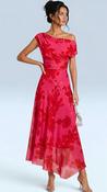 A3113 Red Print Asymmetrical Dress image