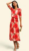 A3088 Fern Orange Print Loose Top Dress image