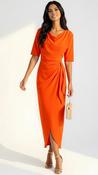 A3085 Una Orange Drape Dress image