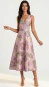 A3084 Brenda Jacquard Flare Dress image