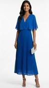 A3069 Royal Cape Pleat Dress