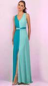 2-A2805B Blandie Turquoise 2 Tone Maxi Dress