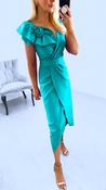 4-A2412 Simion Teal Drape Skirt Dress