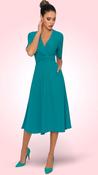 4-A2521 Leesa Teal Green Flare Dress