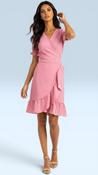 A3122 Pink Dotty Frill Hem Dress image