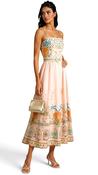 A3140 Sabine Tropical Print Dress Peach image