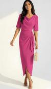 A3175 Una Pink Drape Dress
