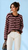 A3261 Claudia Brown/Pink Stripe Cardi