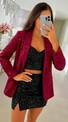 A2715 Burgundy Sequin Velvet Blazer