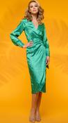 2-A2250 Valle Green Satin Wrap Dress