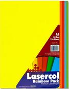 LASERCOL A4 Colour Paper 1/2 Ream (250 Sheets) 80gsm, RAINBOW Colours image