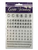 ICON CRAFT Pack of 120 Self Adhesive Gem Stones - SILVER image