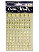 ICON CRAFT Pack of 120 Self Adhesive Gem Stones - PEARL image