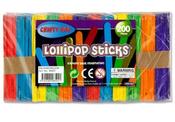 CRAFTY BITZ Bag 200 Lollipop Sticks - Coloured