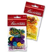 Icon Craft 3 Pack Beads, Buttons &amp;amp; Threads - Purple &amp;amp; Yellow 2 Asst image