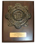 Bronze Garda Crest on Wood Plaque - GA8 | Druid Craft