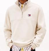 TOMMY HILFIGER-REG BADGE 1/4 ZIP-ANCIENT WHITE HTR
