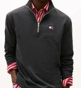 TOMMY HILFIGER-REG BADGE 1/4 ZIP-BLACK HTR image