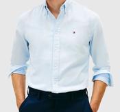 TOMMY HILFIGER SHIRT-BRUSHED LINEN TWILL-WELL WATER image