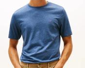 TOMMY HILFIGER-ESSENTIAL HEATHER T-SHIRT-AEGEAN SEA image