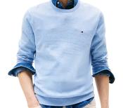 TOMMY HILFIGER-CASHMERE CREW NECK TOP-VESSEL BLUE HEATHER image
