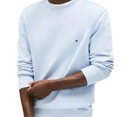 TOMMY HILFIGER-ESS TERRY CREWNECK TOP-HEATHERED BLUE image