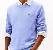 TOMMY HILFIGER-REG FLAG CREW EXT TOP-LIGHT HORIZON BLUE image