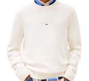 TOMMY HILFIGER-SLIM LINEAR SWEATER TOP-ANCIENT WHITE TONAL image