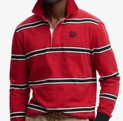 SUPERDRY-VINTAGE ATHLETIC STRIPE RUGBY-RED STRIPE image