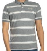 SUPERDRY-VINTAGE STRIPE JERSEY POLO-GRIFFIN GREY image