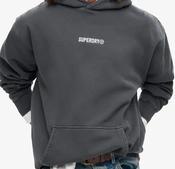 SUPERDRY-MICRO LOGO GRAPHICS LOOS HOODIE-EBONY