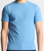 REMUS UOMO-COTTON STRETCH CREW NECK T-SHIRT-SKY BLUE image