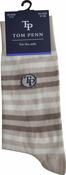 TOM PENN-SOCKS-BROWN WITH BROWN STRIPES-1 PACK image