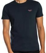 SUPERDRY-ESS SERIF LOGO EMB T-SHIRT-ECLIPSE NAVY/PINK image